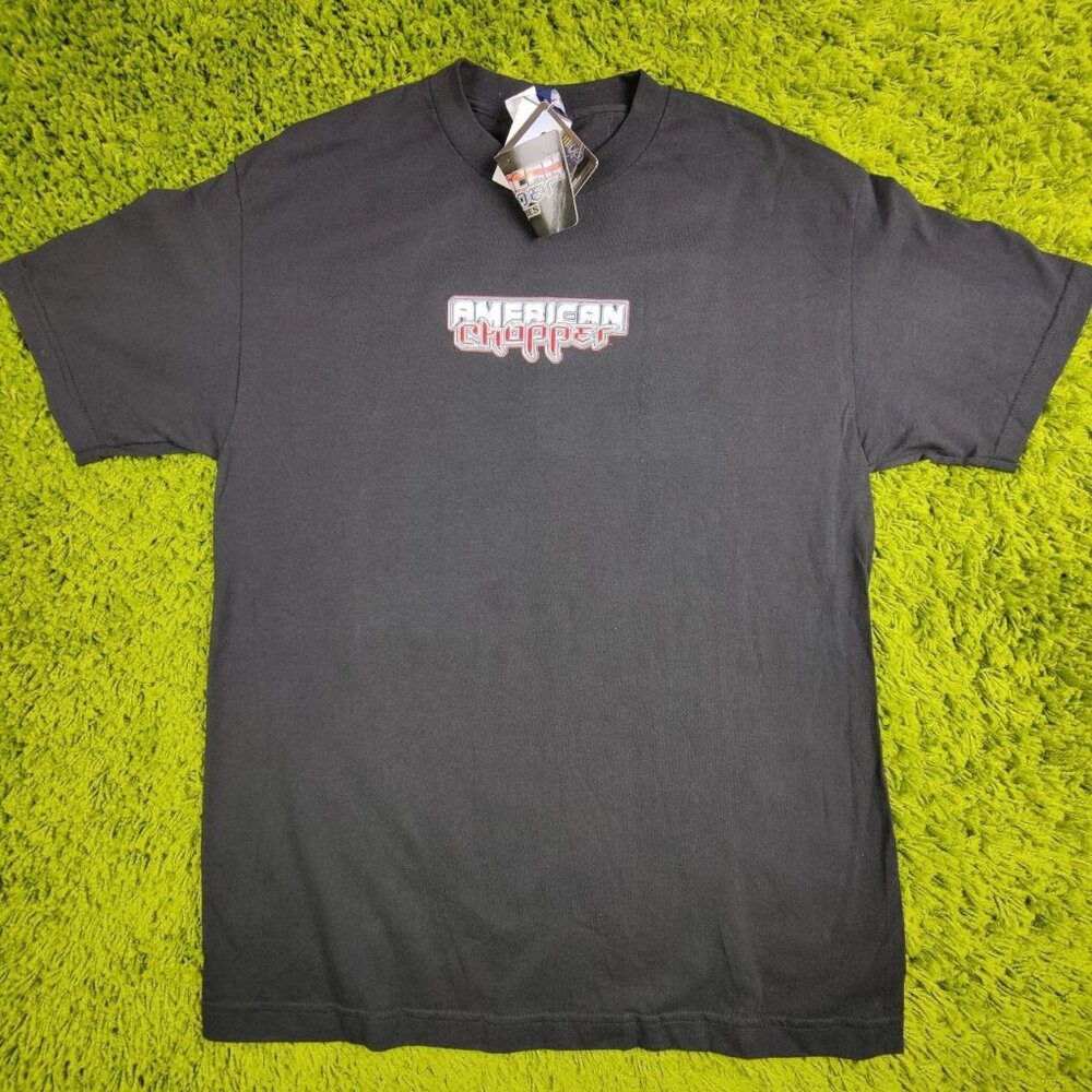 Vintage DEADSTOCK 'American Chopper' fire bike black t-shirt men's size L